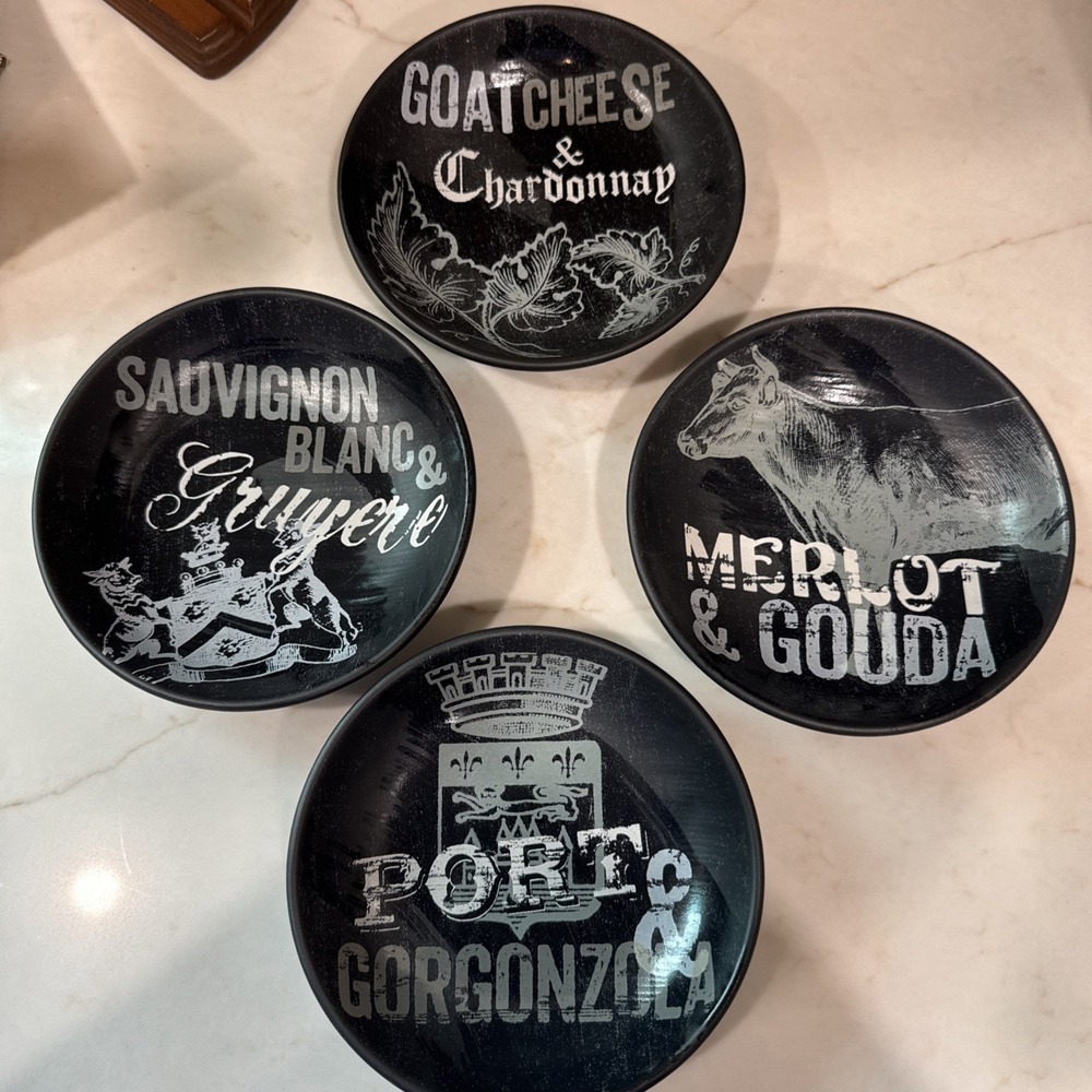 Set of 4 Williams Sonoma Cheese Wine pairing Appetizer‎ Dish